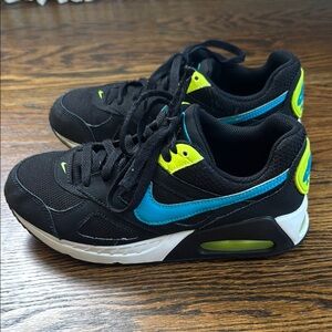 Nike Black Sneakers with Blue and Yellow Accents